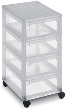 Terry Light Chest of 4 Drawers, 12 Liters Each - 30 x 39 x 64cm
