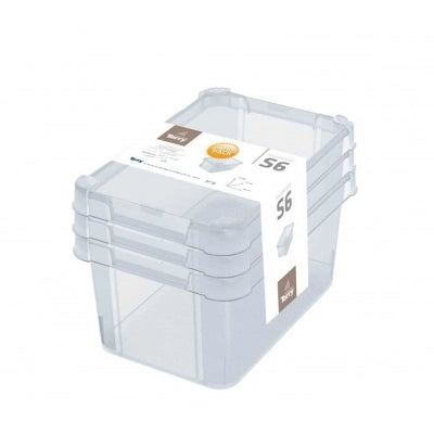 Terry Milano Set of 3 Storage Boxes S12, Transparent - 38 x 28 x 14cm