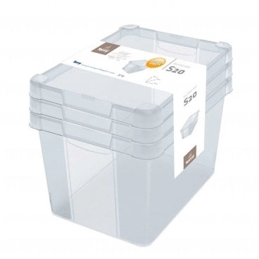 Terry Milano Set of 3 Storage Boxes S20, Transparent - 38 x 28 x 24cm