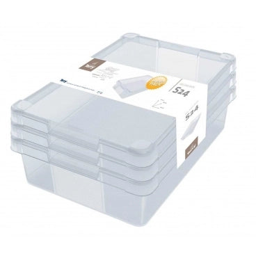 Terry Milano Set of 3 Storage Boxes S24, Transparent - 56 x 38 x 14cm