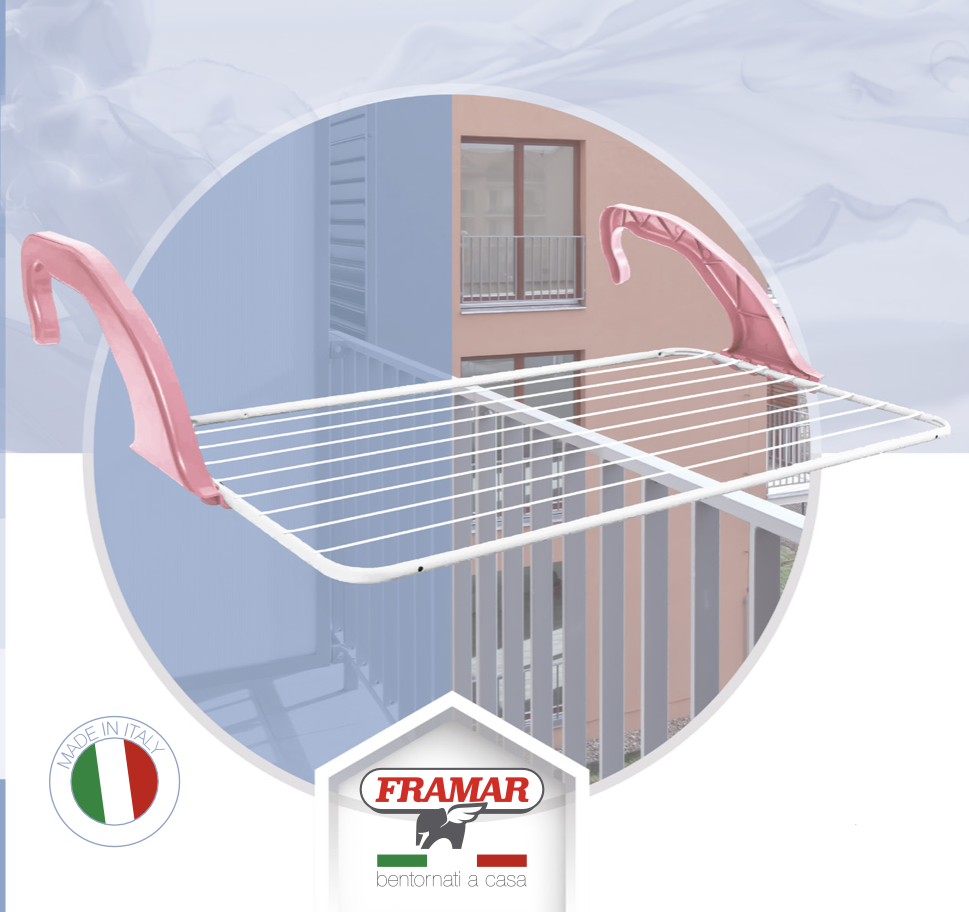 Framar Open Air Clothes Drying Rack - 10 meters, White