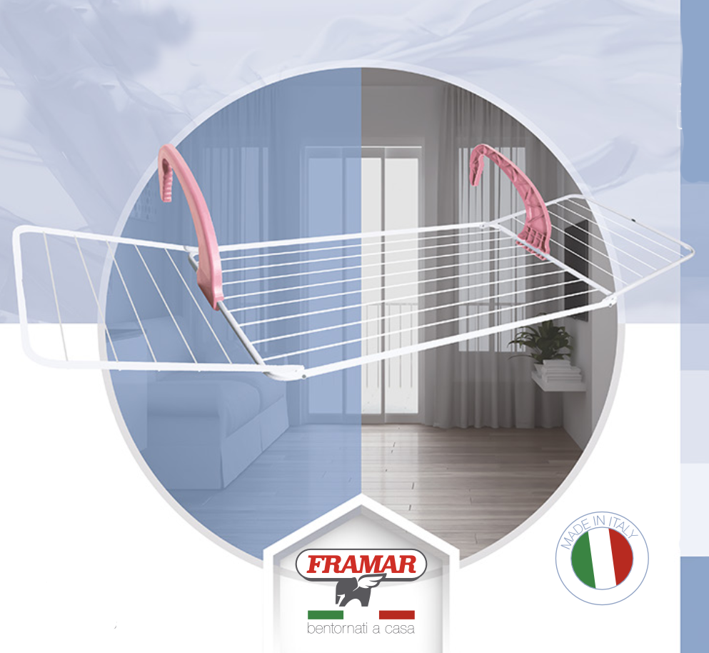 Framar Open Air Lux Plastic Hanging Clothes Drying Rack - 18 Meters, White