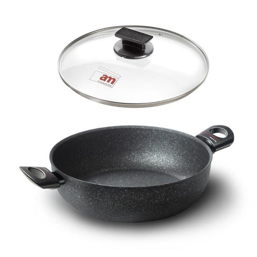 Accademia Diamante Di Luna Rotisserie with 2 Handles & Glass Lid - 28 or 32cm