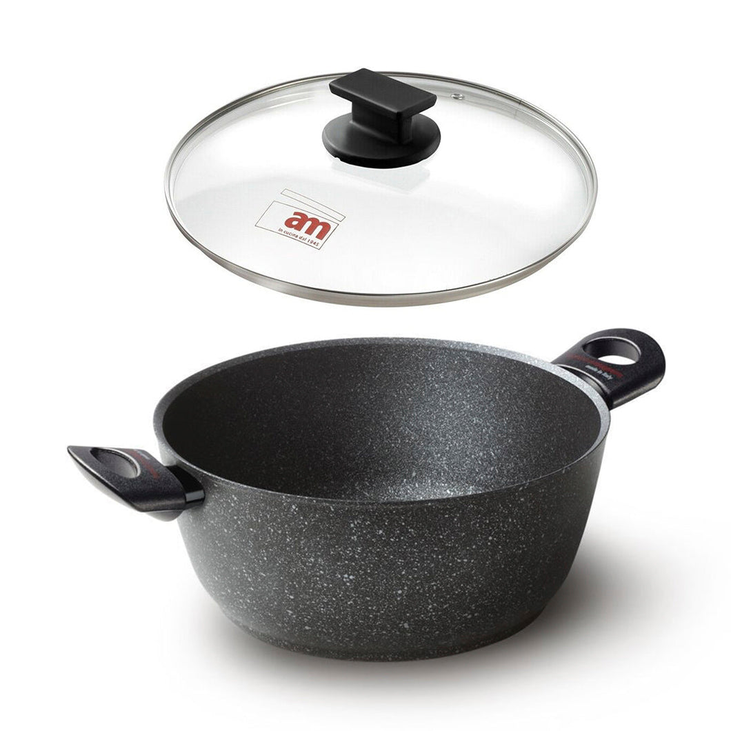 Accademia Mugnano Diamante Di Luna Pot with Glass Lid - 28cm