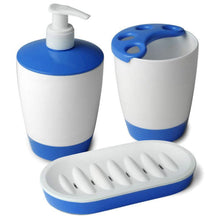 Load image into Gallery viewer, Tatay Crystal Set of 3 Bathroom Accessories - Liquid Soap Dispenser, Soap Dish &amp; Toothbrush Holder

