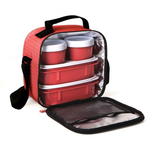 Tatay 5-Piece Urban Lunch Pack with 4 Food Containers - Red