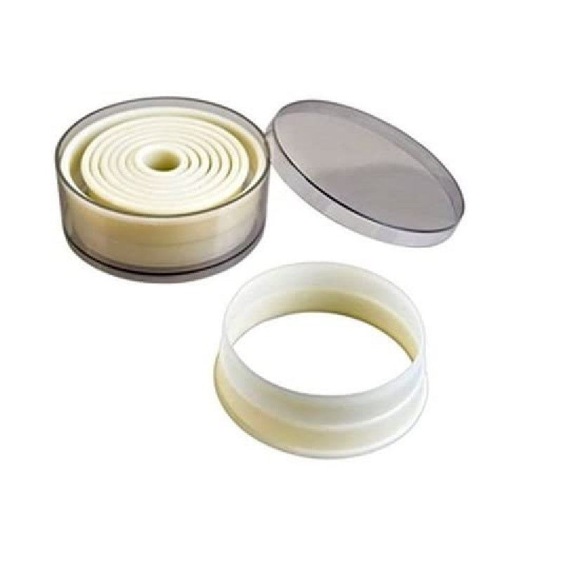 Ibili Set of 9 Round Plain Dough Cutters in a Box