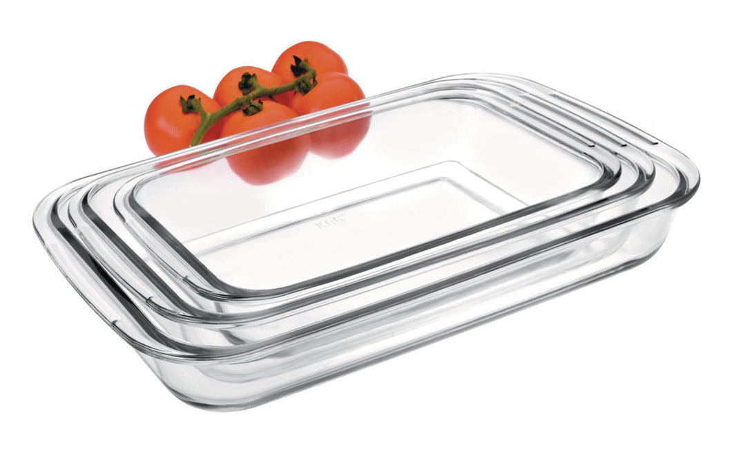 Ibili Kristall Set of 3 Glass Oven Baking Dishes