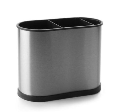 Ibili Rectangular Utensil Organizer/Holder, Stainless Steel - Silver & Black