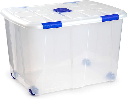 Plastic Forte Box Nº16 with Wheels - 130L, 54 x 74 x 48cm