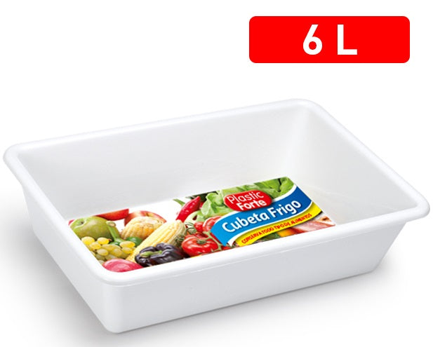 Plastic Forte Food Tray for Fruits & Vegetables - 6L, White