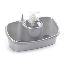 Load image into Gallery viewer, Plastic Forte Dual Sponge Holder &amp; Soap Dispenser - White or Grey
