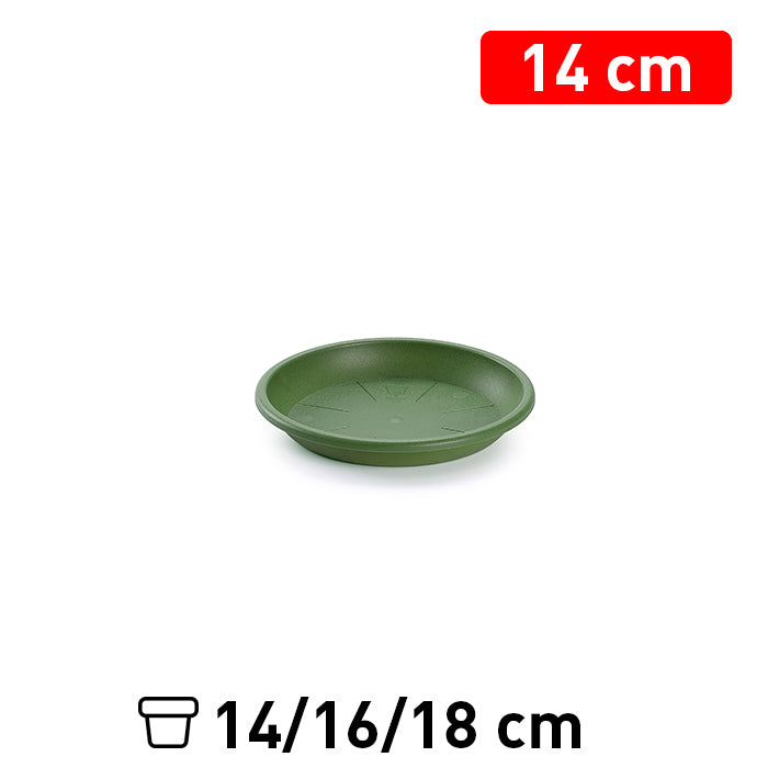 Plastic Forte Plant Pot Saucer & Drip Tray, Green - Available in different sizes