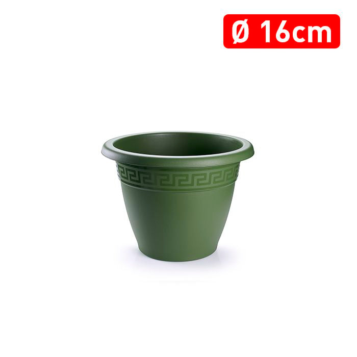 Plastic Forte Round Plant Pot & Flower Planter, Green - Available in different sizes