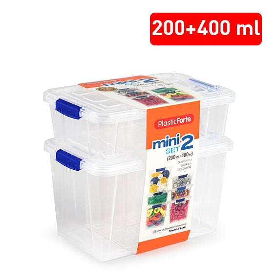 Plastic Forte Set of 2 Minibox, 200/400ml