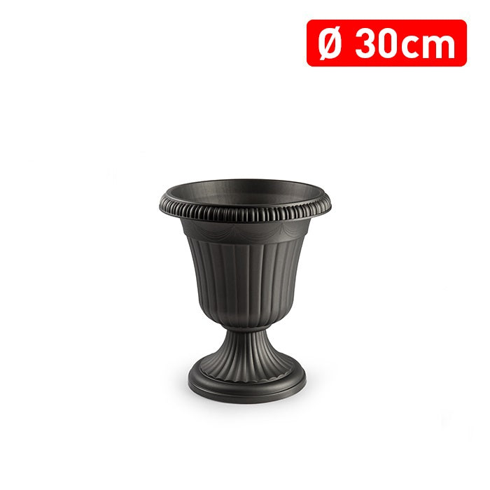 Plastic Forte Olimpo Plant Pot & Flower Planter, Dark Grey- Available in different sizes