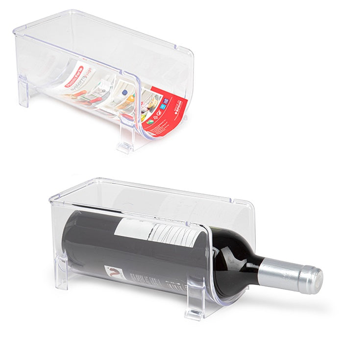 Plastic Forte Stackable Bottle Organizer & Fridge Rack – Transparent