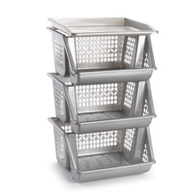Load image into Gallery viewer, Plastic Forte Stackable 3-Tier Vegetable Rack &amp; Tray - Available in different colors
