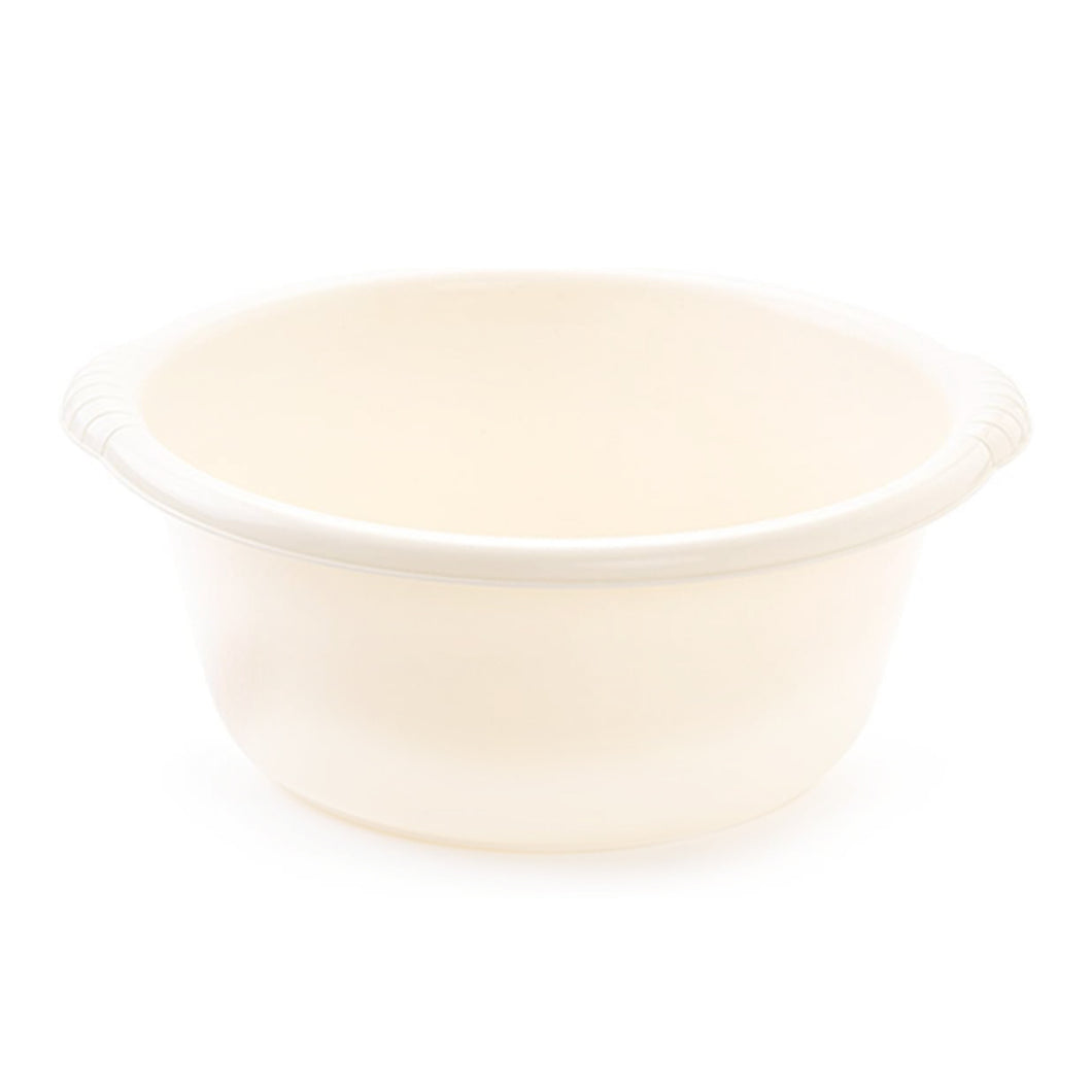 Plastic Forte Round Basins with Handle for Grip - 6 Liters or 10 Liters, White