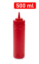 Load image into Gallery viewer, Plastic Forte Squeeze Bottle with Open-Tip &amp; Screw-On Spout, 500ml - Red or Yellow
