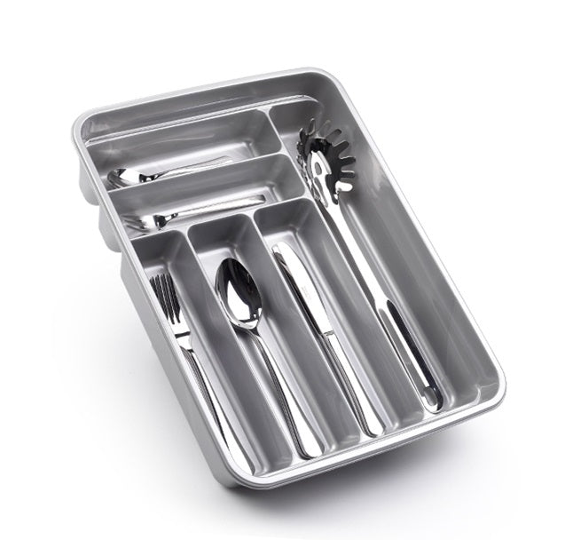 Plastic Forte Large Cutlery Tray, Silver