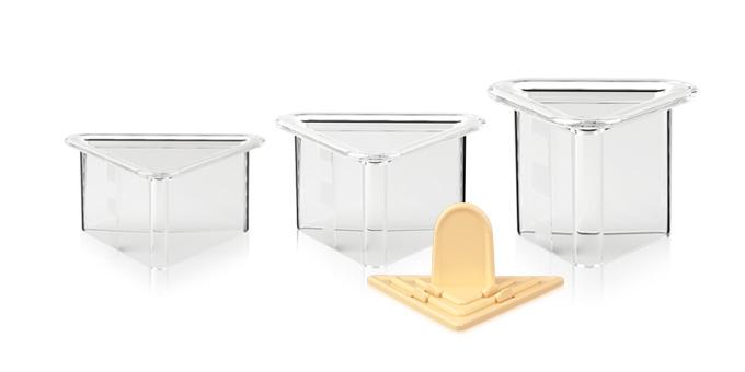 Tescoma Presto Food Shaping Mold, Triangle - Set of 3 pieces & Tamper