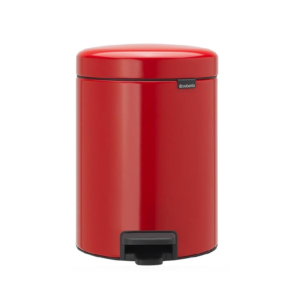 Brabantia New Icon Pedal Bin, 5 Liters - Passion Red