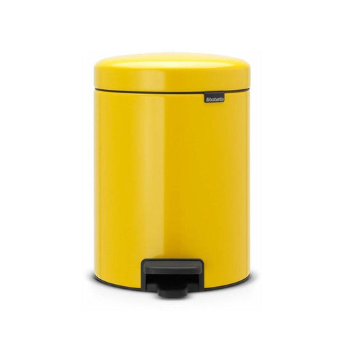 Brabantia New Icon Pedal Bin, 5 Liters - Yellow