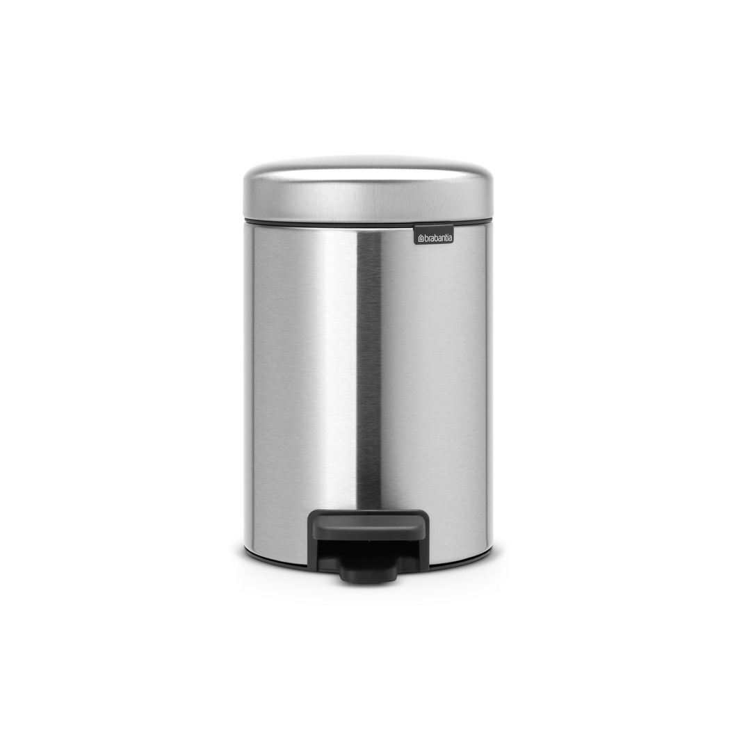 Brabantia New Icon Pedal Bin, 3 Liters - Matt Steel