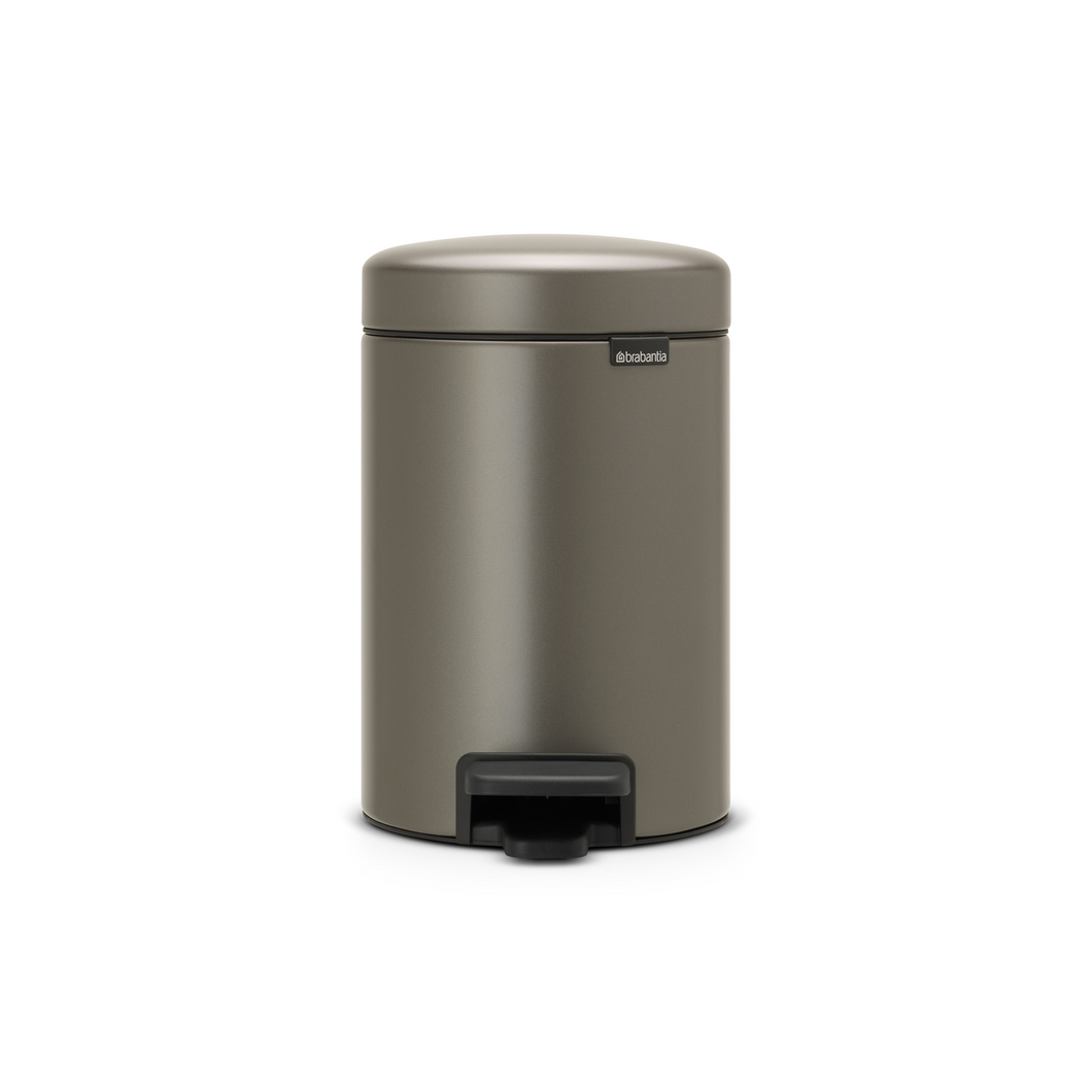 Brabantia New Icon Pedal Bin, 3 Liters - Platinum