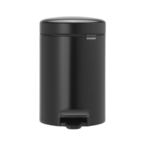 Brabantia New Icon Pedal Bin, 3 Liters - Matt Black