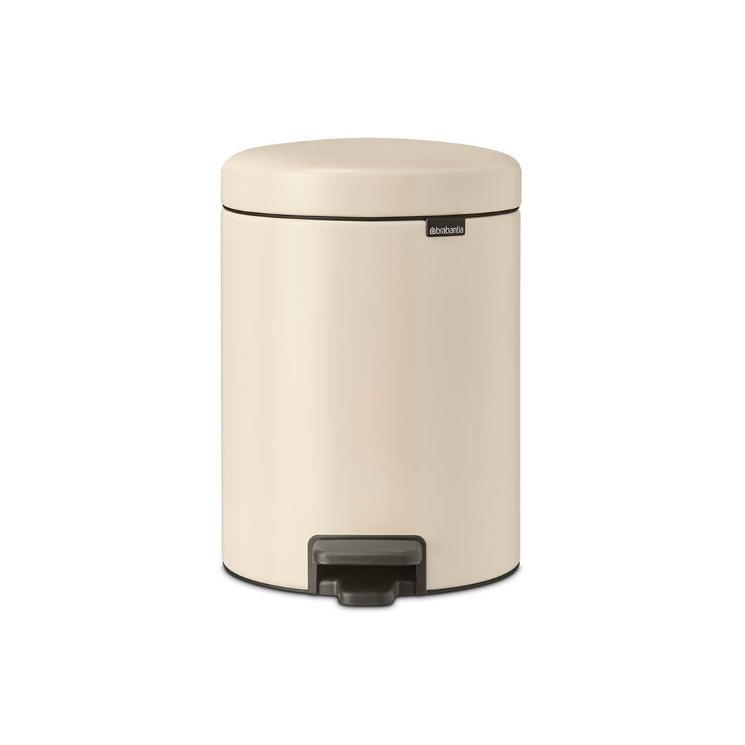 Brabantia New Icon Pedal Bin, 5 Liters - Soft Beige