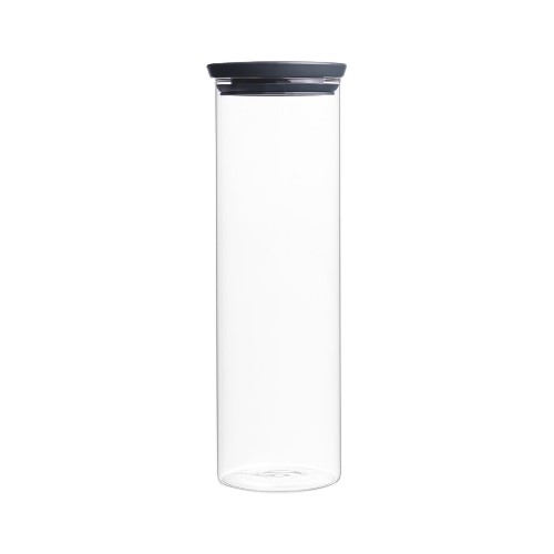 Brabantia Stackable Glass Jar - 1.9L - Dark Grey
