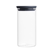 Load image into Gallery viewer, Brabantia Stackable Glass Jar - 1.1L - Dark Grey
