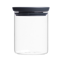 Load image into Gallery viewer, Brabantia Stackable Glass Jar - 0.6L - Dark Grey
