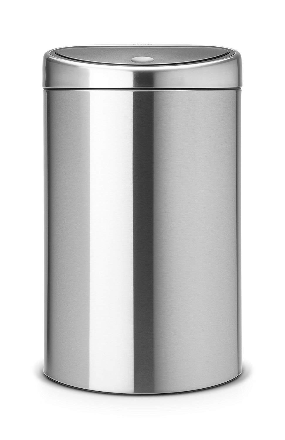 Brabantia Touch Bin Twin Recycling Bin, 10 Liters & 23 Liters - Matt Steel Fingerprint Proof