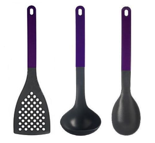 Rosti Mepal set of 3 handy kitchen utensils - Purple