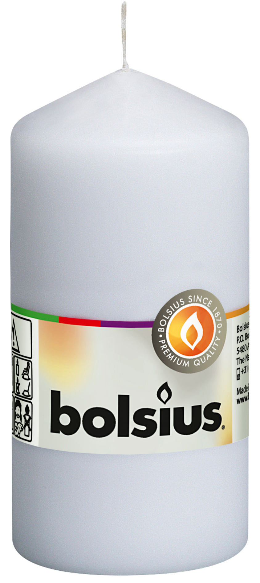 Bolsius Unscented Pillar Candle 120/58mm - Available in different colors