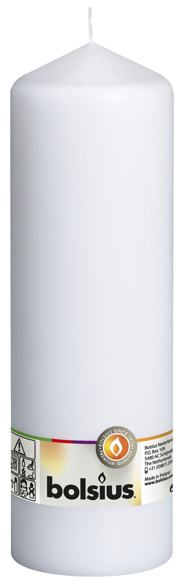 Bolsius Unscented Pillar Candle 250/78mm - Available in different colors