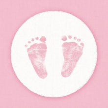 Load image into Gallery viewer, Ambiente Napkin Pink Baby Footprints
