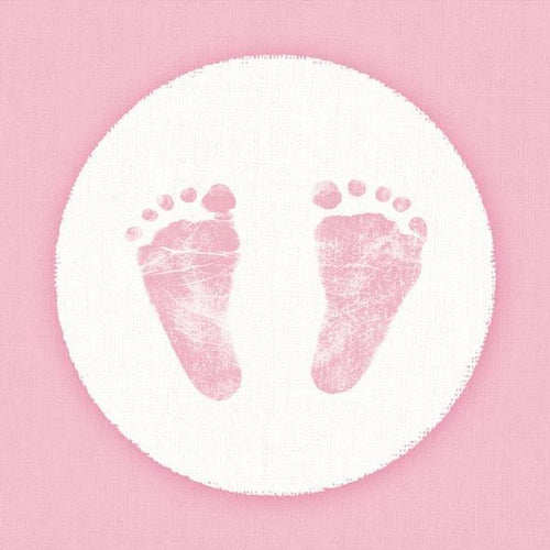Ambiente Napkin Pink Baby Footprints