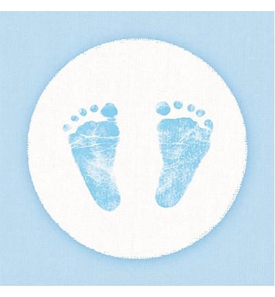 Ambiente Napkin Blue Baby Footprints