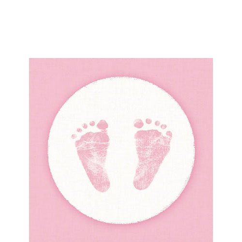 Ambiente Napkin Pink Baby Footprints