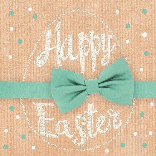 Ambiente Napkin Happy Easter Green Ribbon