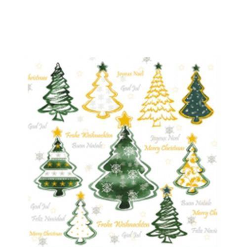 Ambiente Napkin Green Painted Trees - Small