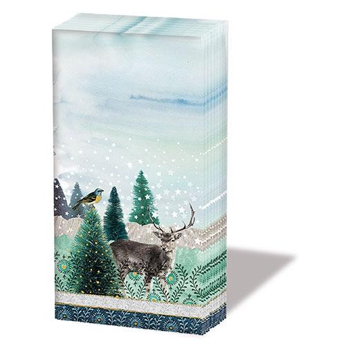 Ambiente Napkin  Deer Winterscene Handkerchief