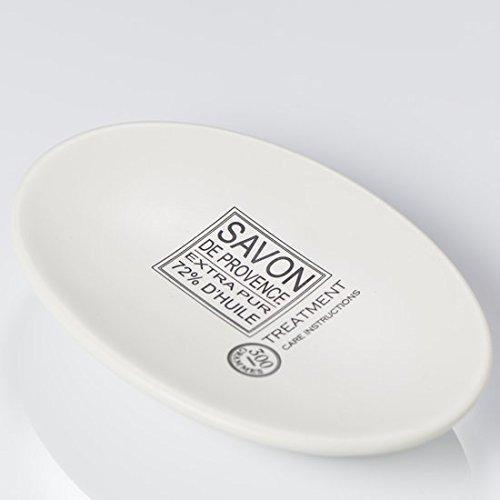 Sealskin Handmade Soap Dish with 'Savon de Provence' Design - White