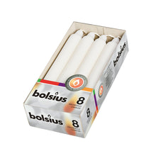 Load image into Gallery viewer, Bolsius Box of 8 Household Candles 180/21.3mm - White
