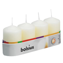Load image into Gallery viewer, Bolsius Set of 4 Unscented Pillar Candles, 60/40mm - Available in different colors
