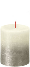 Load image into Gallery viewer, Bolsius Sunset Rustics Small Pillar Candle, Soft Pearl + Champagne - 80/68mm
